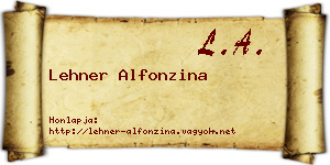 Lehner Alfonzina névjegykártya